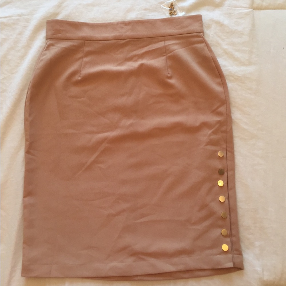 Rose pink pencil skirt